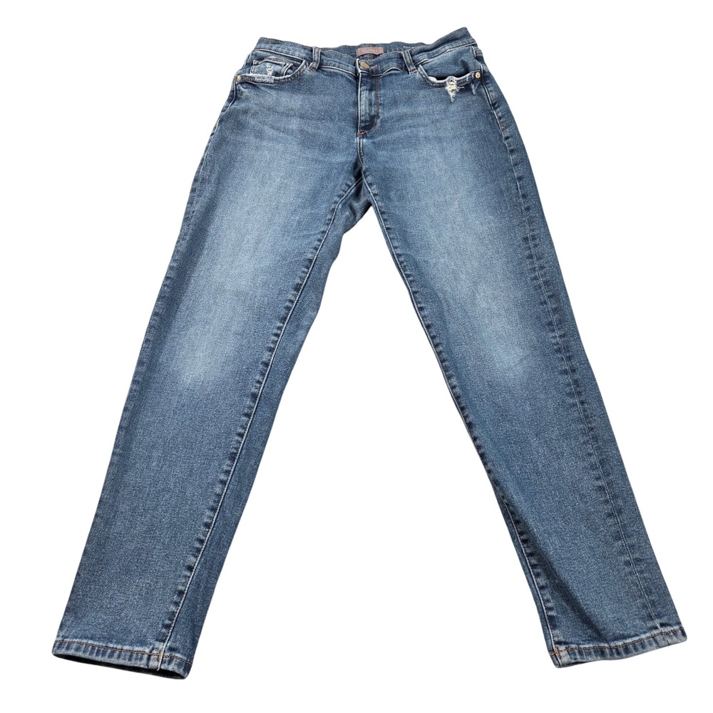 DL1961 Riley Boyfriend Jeans Womens 27 Blue Straight Leg  Lt Seaborn Distressed